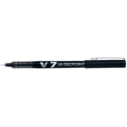 Pilot V7 Rollerball Pen Needle Line 0.5mm Black / Pack of 12 / Offer Includes FREE Biscuits