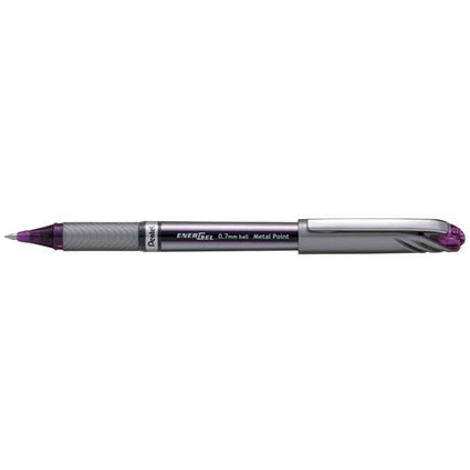 Pentel EnerGel Plus Rollerball 0.35mm Line Violet / Pack of 12 / Offer Includes FREE Biscuits