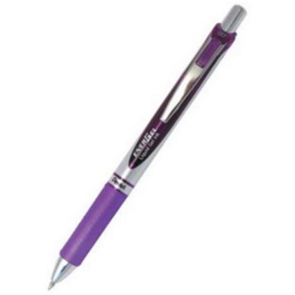 Pentel EnerGel XM Retractable 0.35mm Line Violet / Pack of 12 / Offer Includes FREE Biscuits