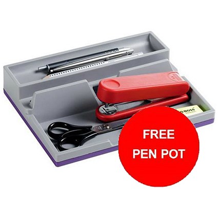Durable Varicolor Desk Organiser and Storage Box - Offer Includes FREE Pen Pot