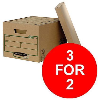 Fellowes Bankers Box Earth Series Standard Storage Box / Pack of 10 / 3 for the Price of 2