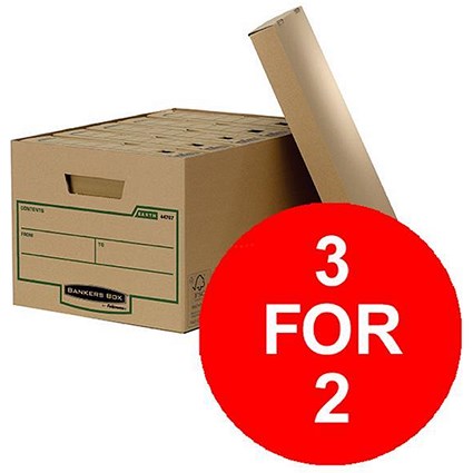 Bankers Box by Fellowes Earth Storage Box / Large / Pack of 10 / 3 for the Price of 2