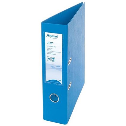 Rexel JOY Lever Arch File 75mm Spine A4 Blue / Pack of 6 / Offer Includes FREE Document Pockets
