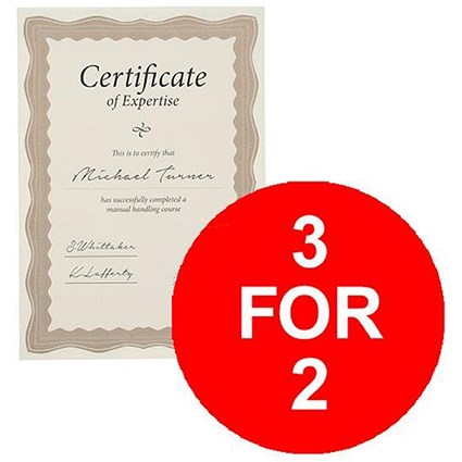 Certificate Papers with Foil Seals 90gsm A4 Bronze Wave / Pack of 30 / 3 Packs for the Price of 2