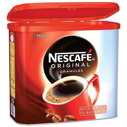 Nescafe Original Instant Coffee Granules Tin 750g x2 & 2 FREE packs of Quality Street