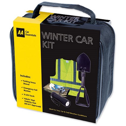 AA Winter Car Kit Contains Snow Shovel/Vest/Emergency Blanket and Dynamo Torch