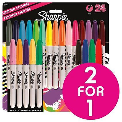 Sharpie Fine Pens / Assorted / Pack of 24 / Buy One Get One Free