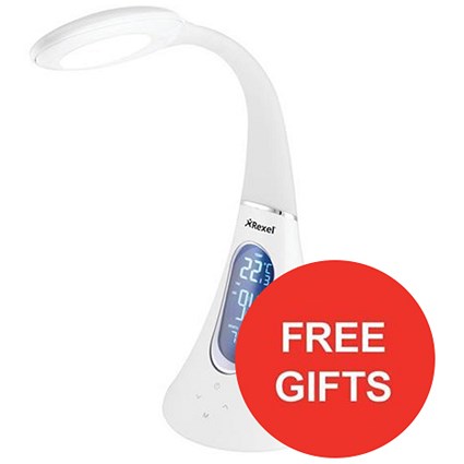 Rexel ActiVita Daylight Desk Lamp Pod - Offer Includes FREE Teabags & Biscuits