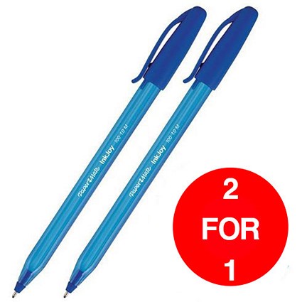 Paper Mate InkJoy 100 Ballpoint Pen / Blue / Pack of 50 / Buy One Get One FREE