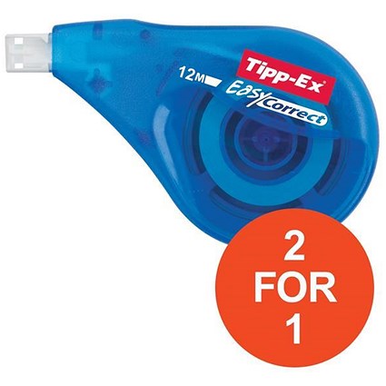 Tipp-Ex Easy-correct Correction Tape Roller / 4.2mmx12m / Pack of 10 / Buy One Get One FREE