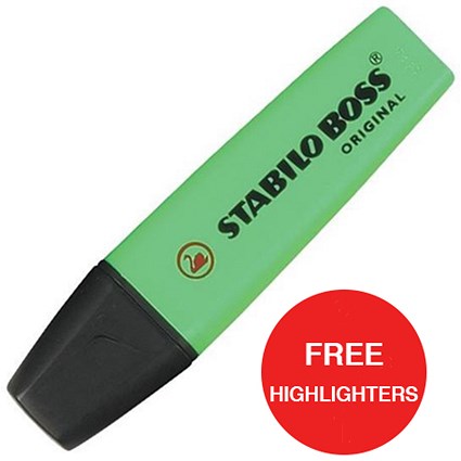 Stabilo Boss Highlighters / Red / Pack of 10 / Offer Includes FREE Pack of Highlighters
