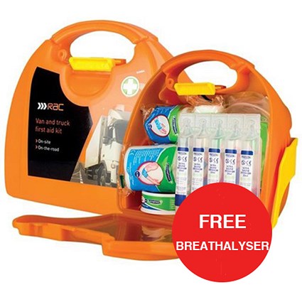 Wallace Cameron First-Aid Kit Van and Truck Kit with Bracket - Offer Includes FREE Breathalyser