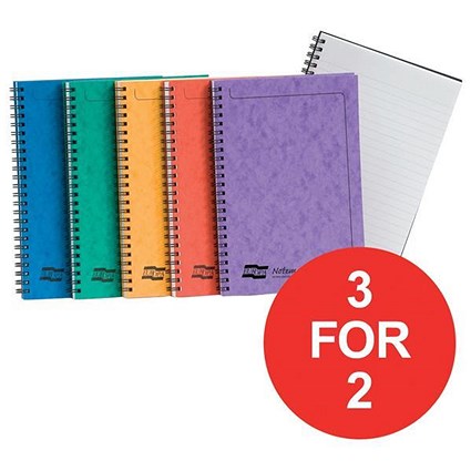Europa Notebook / Twinwire / Ruled / 120 Pages / A5 / Assorted / Pack of 10 / 3 for the Price of 2