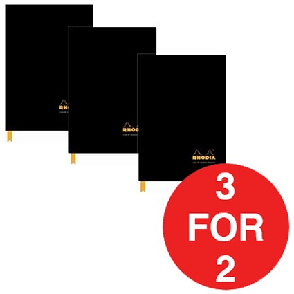 Rhodia Hardback Notebook / Casebound / Lined / A4 / Pack of 3 / 3 for the Price of 2