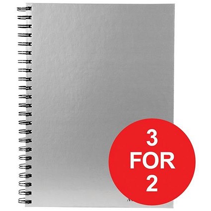 Pukka Pad Hardback Wirebound Notebook / A4 / Perforated / Ruled / Margin / 160 Pages / Pack of 5 / 3 for the Price of 2