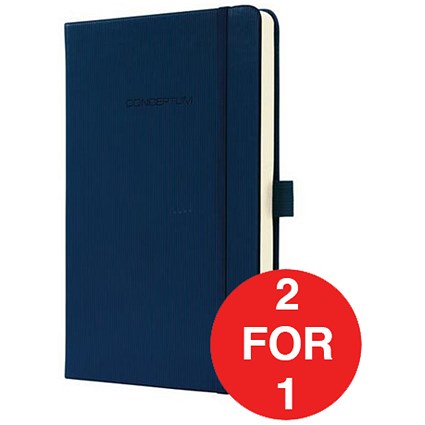Sigel Conceptum Hard Cover Notebook / A5 / Ruled / 194 Pages / Blue / Buy One Get One FREE