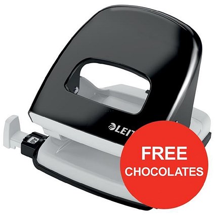 Leitz NeXXt Hole Punch / Black / Punch capacity: 30 Sheets / Offer Includes FREE Rolos