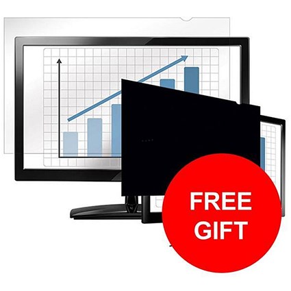 Fellowes Blackout Privacy Filter / 24 inch Widescreen / 16:10 / Offer Includes FREE 32GB USB Flash Drive