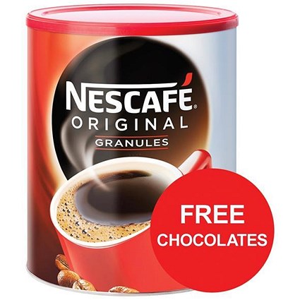Nescafe Original Instant Coffee / 750g Tin x 2 / Offer Includes FREE Kit-Kats