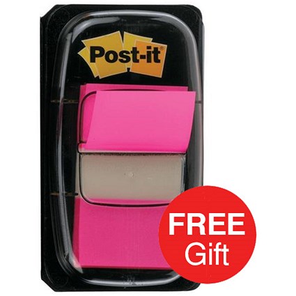 Post-it Index Flag / Bright Pink / 24 Pads of 50 Notes / Redeem your FREE Tote Gift Bag