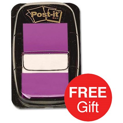 Post-it Index Flags / Purple / 24 Pads of 50 Notes / Redeem your FREE Tote Gift Bag