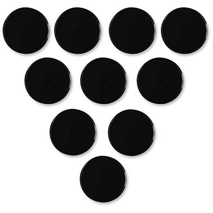 Nobo Round Plastic Magnet Markers / 25mm / Black / Pack of 10