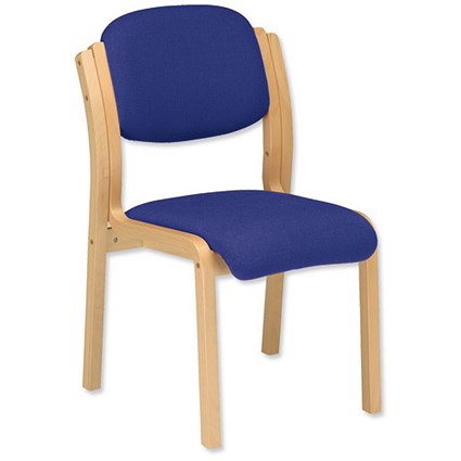Trexus Wood Frame Side Chair - Blue