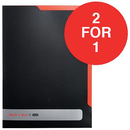 Black n' Red L Folders / Polypropylene / Pack of 5 / Buy One Get One FREE