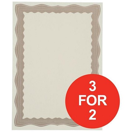 A4 Certificate Papers with Foil Seals / Bronze Wave / 90gsm / Pack of 30 / 3 for the Price of 2