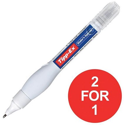 Tipp-Ex 'Shake n Squeeze' Correction Fluid Pen / Fine Point / Pack of 10 / Buy One Get One FREE