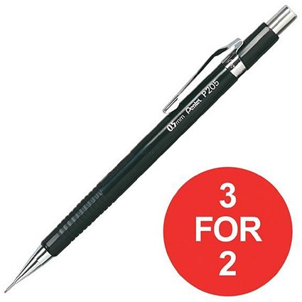 Pentel Automatic Pencil / Plastic Steel-lined with 6 x HB 0.5mm Lead / Pack of 12 / 3 for the Price of 2