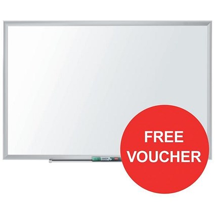 Nobo Nano Clean Steel Whiteboard / Magnetic / W1200xH900mm / White 10 / Redeem Your £10 Voucher