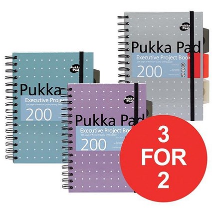 Pukka Pad Metallic Executive Project Book / A5 / Pack of 3 / 3 for the Price of 2