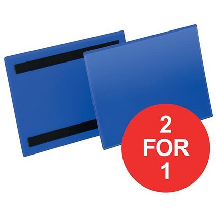 Durable Magnetic Document Sleeves / A5 / Landscape / Blue / Pack of 50 / Buy One Get One FREE