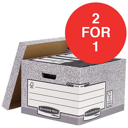 Fellowes Bankers Box System Storage Boxes / Large / Pack of 10 / Buy One Get One FREE
