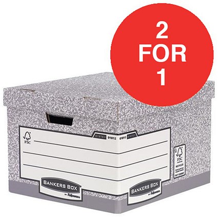 Fellowes Heavy Duty Bankers Box / Large / Pack of 10 / Buy One Get One FREE