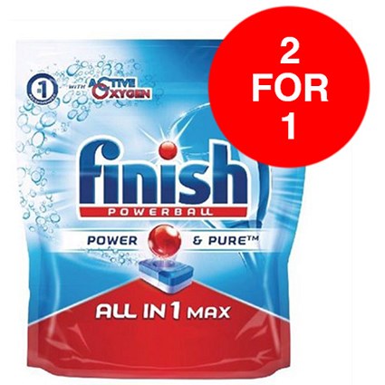 Finish Dishwasher Powerball Tablets All In 1 / Pack of 53 / Buy One Get One FREE