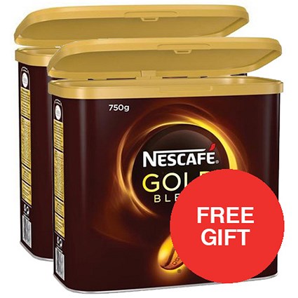 Nescafe Gold Blend Instant Coffee / 2 x 750g Tins / Offer Includes FREE Rowntree minis sharing pack