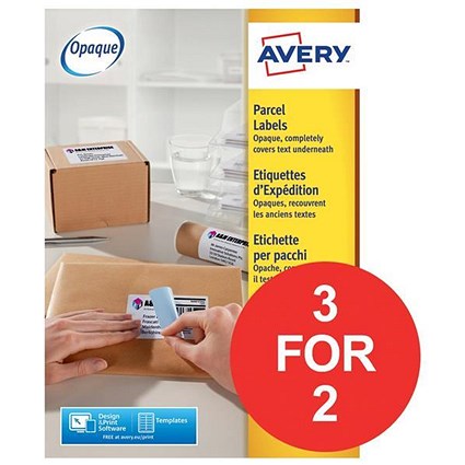 Avery BlockOut Laser Addressing Labels / 8 per Sheet / 99.1x67.7mm / White / L7165-100 / 800 Labels / 3 for the Price of 2