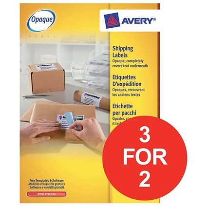 Avery BlockOut Laser Addressing Labels / 4 per Sheet / 139x99.1mm / White / L7169-100 / 400 Labels / 3 for the Price of 2