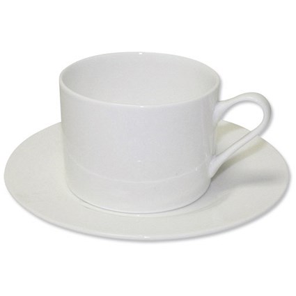 5 Star Fine Bone China Tea Set / 6 Cups, 6 Saucers / White