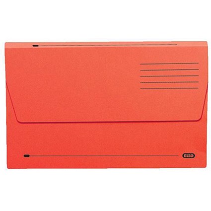 Elba Document Wallets Half Flap, 285gsm, Foolscap, Red, Pack of 50