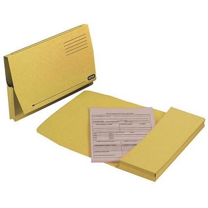 Elba Document Wallets Full Flap / 285gsm / Foolscap / Yellow / Pack of 50