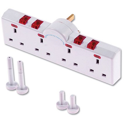 4-Way Switched Neon Gang Surge Protector