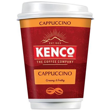 Kenco2Go Instant Cappuccino Coffee Drink in a 12oz (340ml) Cup - Pack of 8