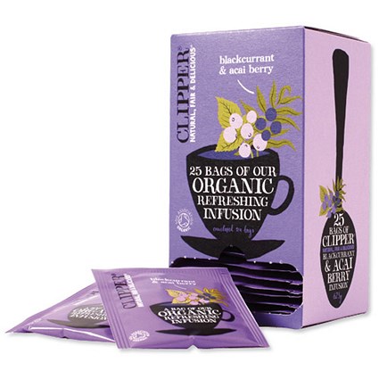 Clipper Organic Blackcurrant & Acai Berry Tea Bags - Pack of 25