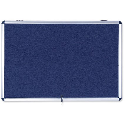 Bi-Office Fire Retardant Display Case / Glazed / Blue Fabric / 18xA4