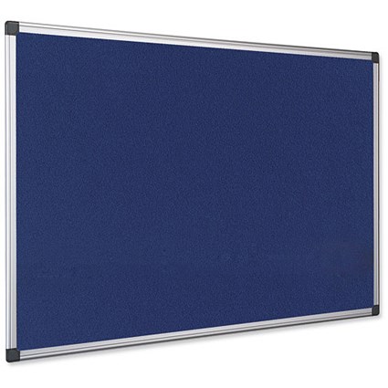 Earth-It Recycled Blue Felt Notice Board / Aluminium Frame / W1200XH900mm