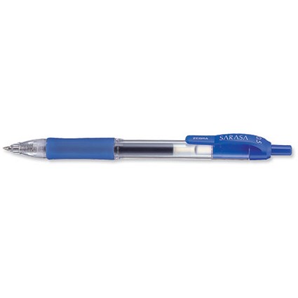 Zebra Sarasa Retractable Rollerball Gel Ink Pen / Fine / Blue / Pack of 12