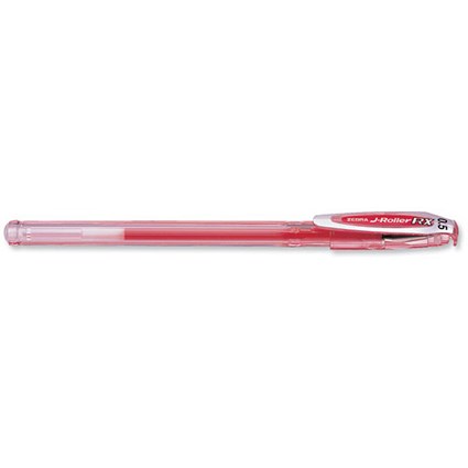 Zebra RX Rollerball Gel Ink Stick Pen / Fine / Red / Pack of 12